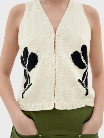 Thinking MU Knit cardigan ' ROBBIE ' in White
