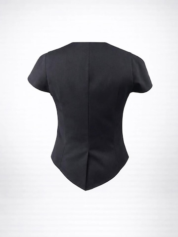 Veste bavaroise 'Black Asymmetrical Jacket with Tulip Sleeves' BIBI SAKALIEVA en noir