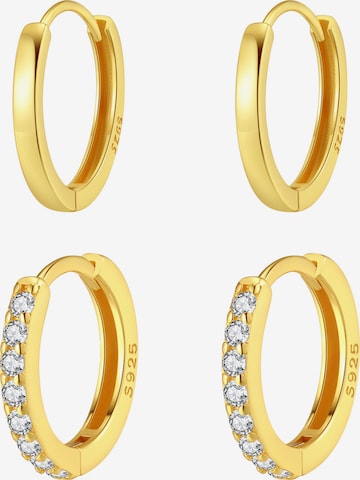 Hey Happiness Ohrringe 'Duo Hoops' in Gold: Vorderseite