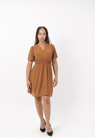 Elara Cocktailjurk in Bruin: voorkant