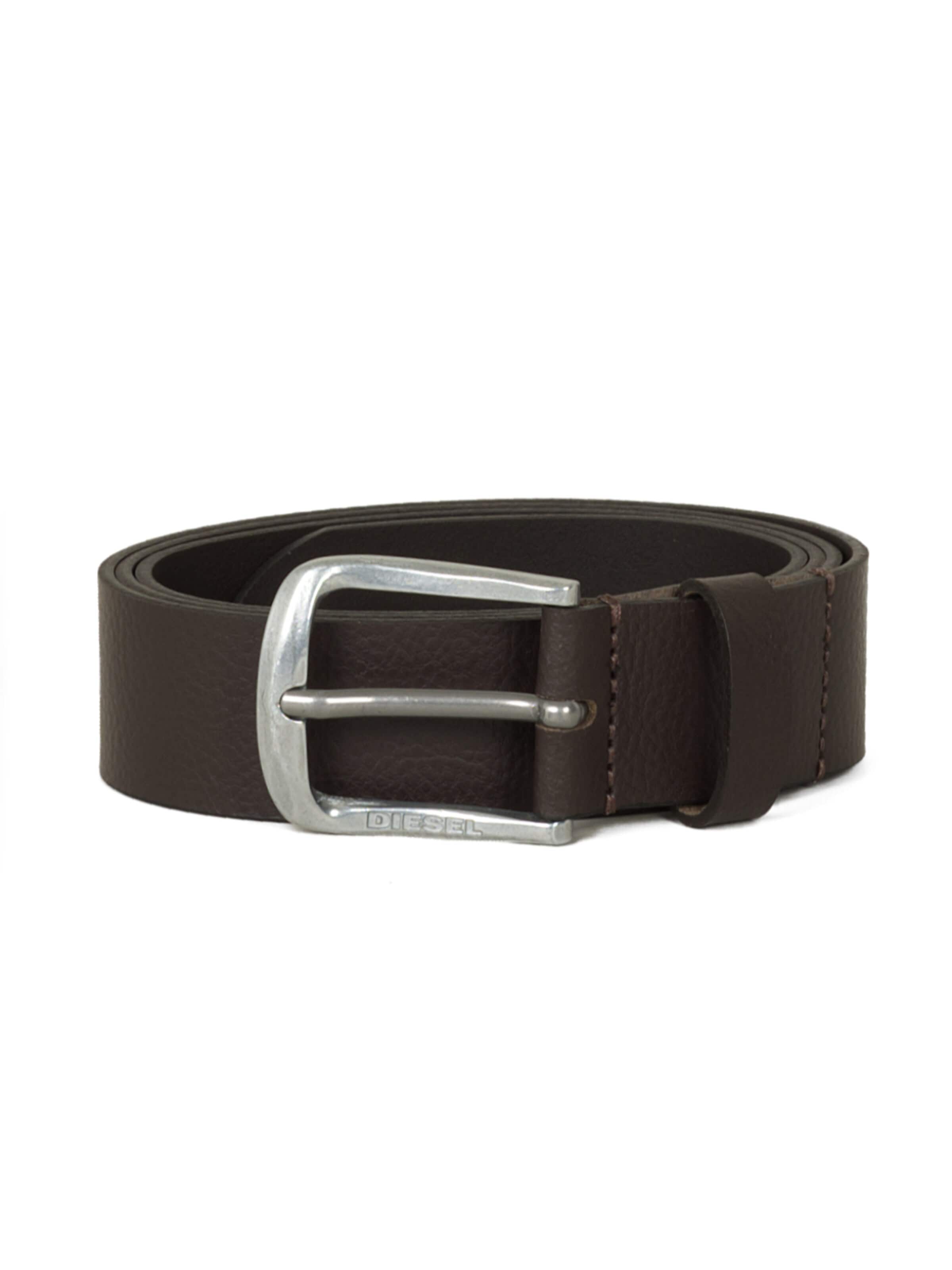 DIESEL Ceinture 'LOGO B-BASIC LEATHER BELT' en 95 en brun foncé, Vue avec produit
