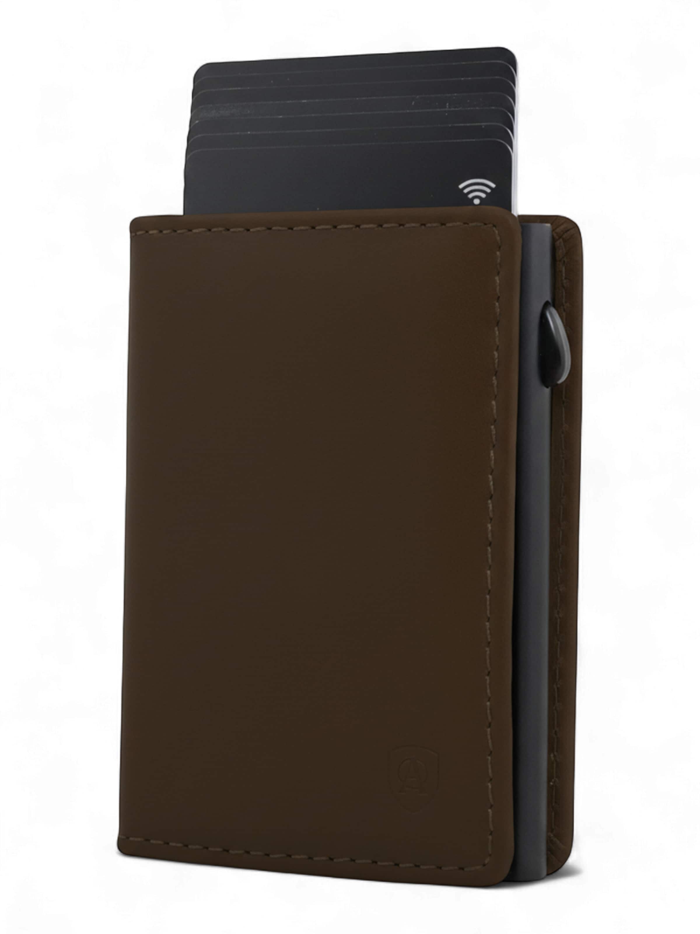 Akaroa Portemonnaie 'Slim Wallet Pelle II'‌‌‌ in Braun: Vorderseite