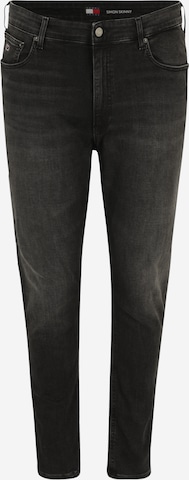 Tommy Jeans Plus - Skinny Calças de ganga em preto: frente