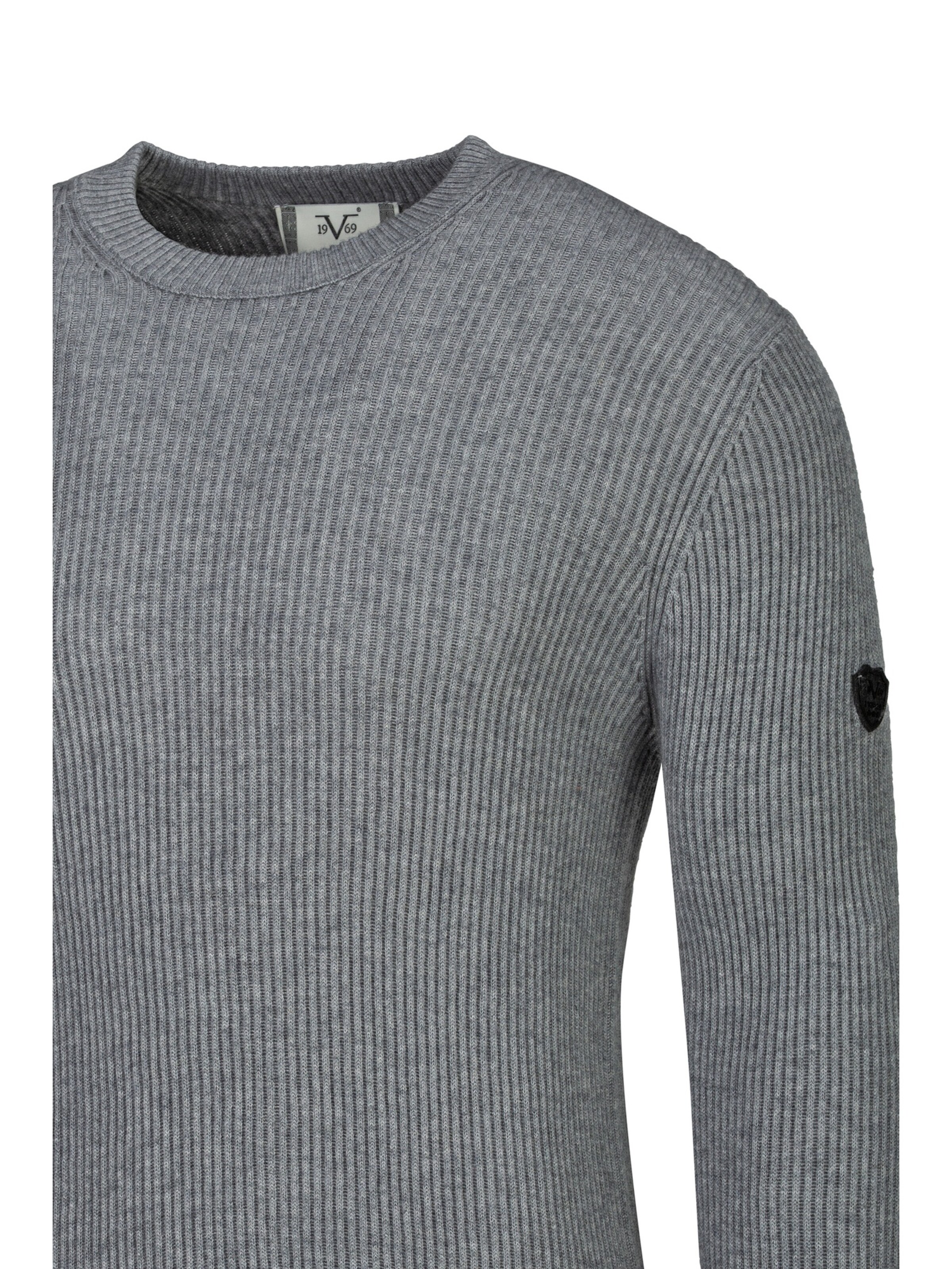 19V69 ITALIA Pullover 'Riziero' in Grau