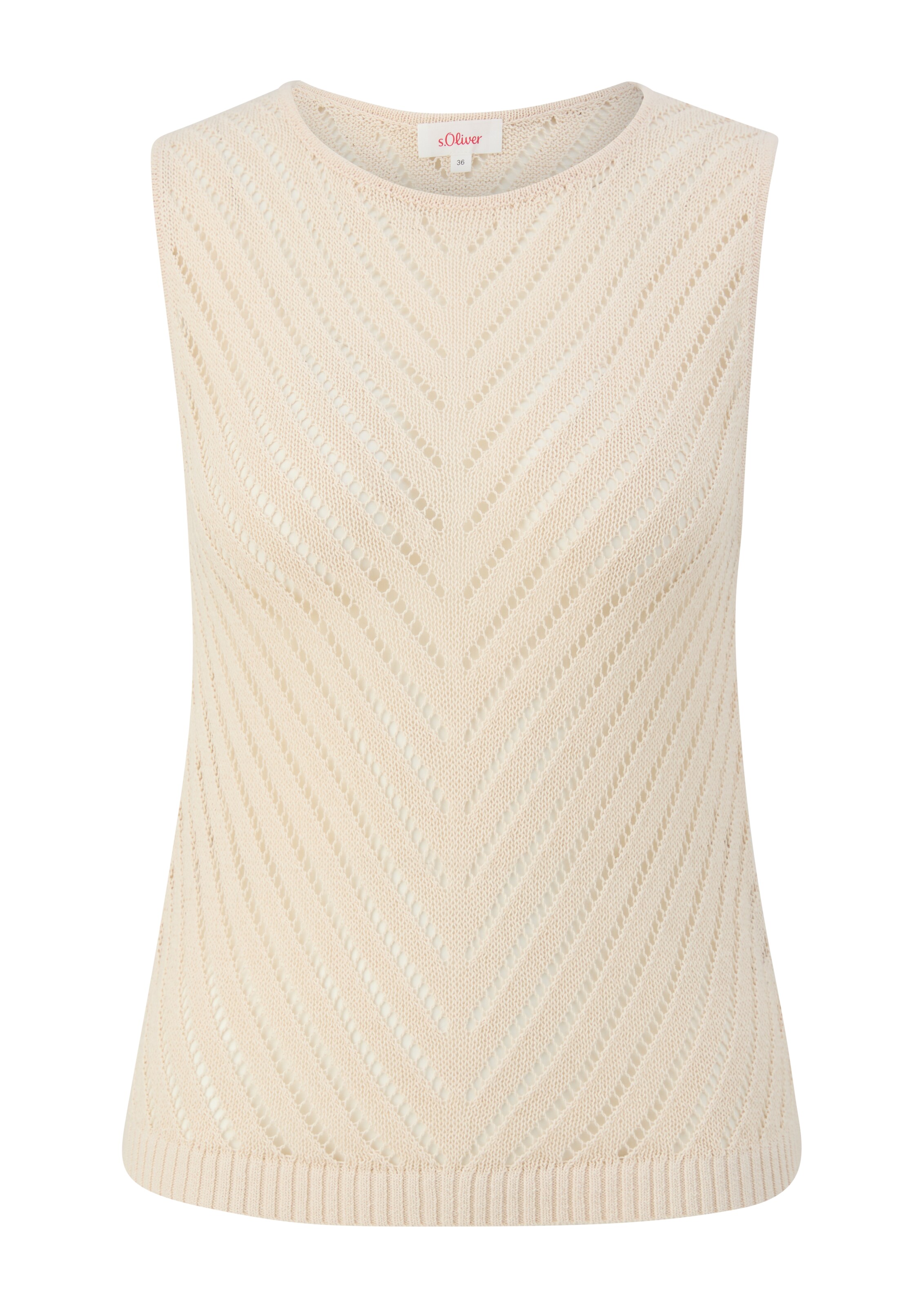 s.Oliver Gebreide top in Beige: voorkant