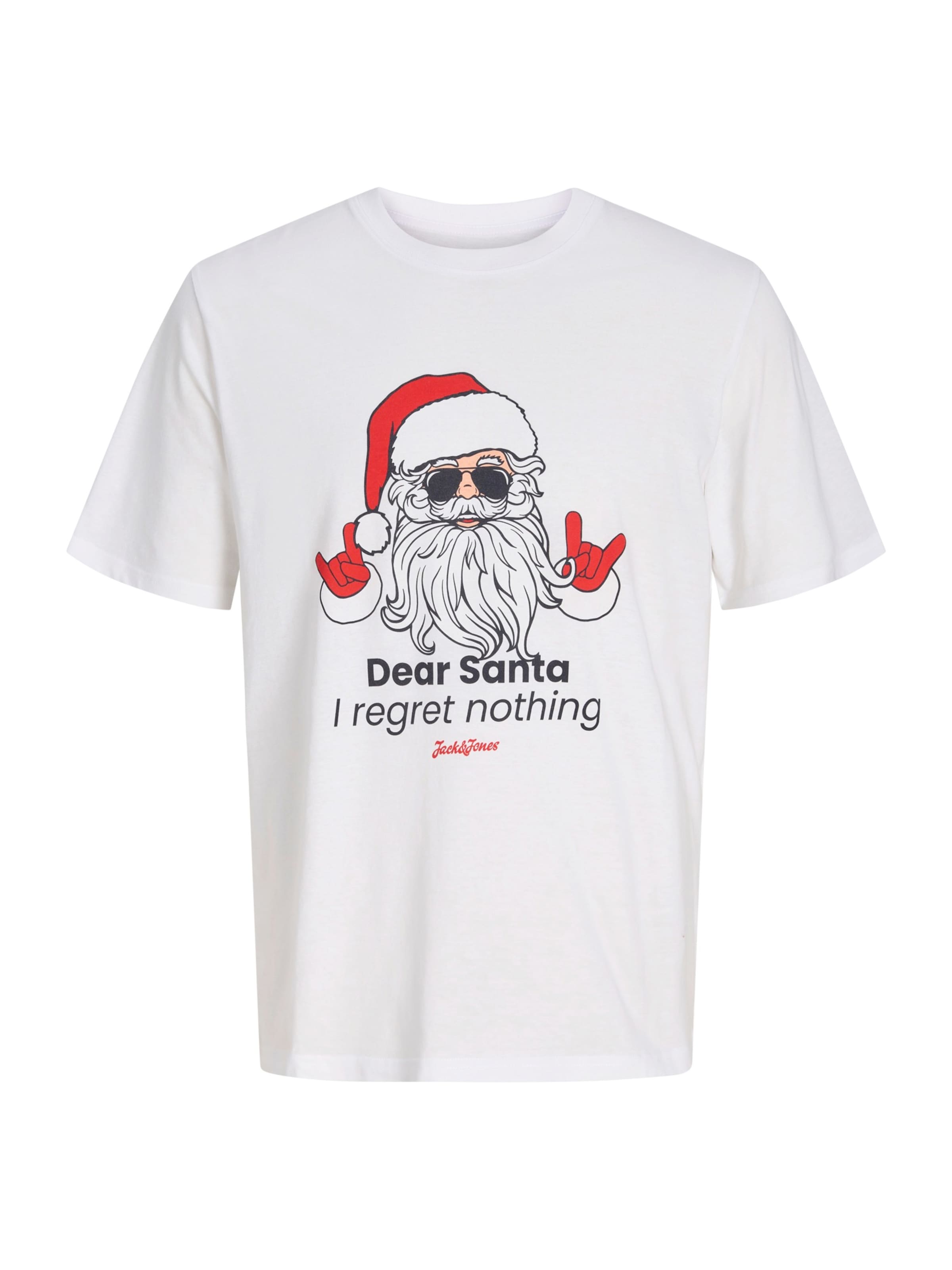 Jack & Jones Plus - Camiseta 'JJXMAS FUN' en blanco: frente