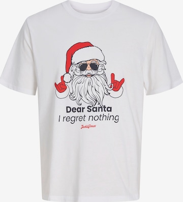 Jack & Jones Plus - Camisa 'JJXMAS FUN' em branco: frente