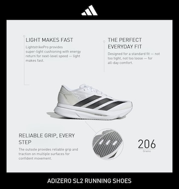 balta ADIDAS PERFORMANCE Bėgimo batai 'ADIZERO SL2'