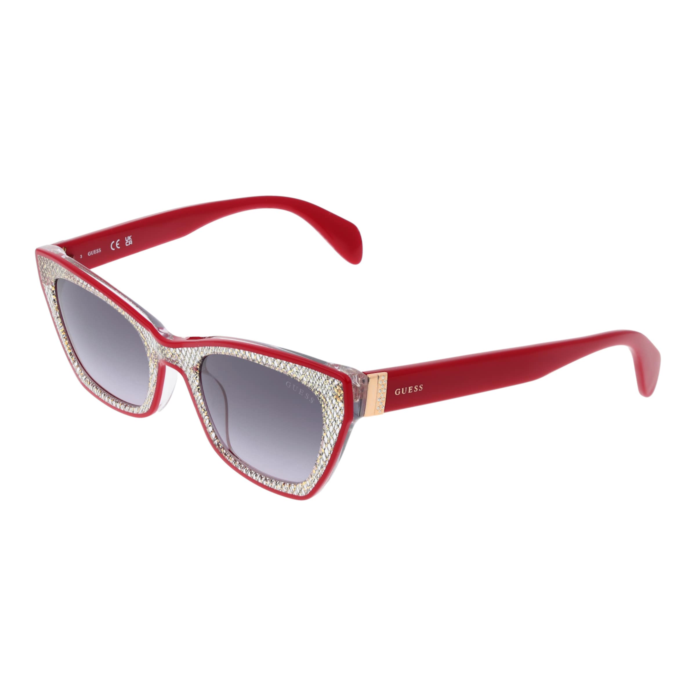 GUESS Sonnenbrille in bordeaux / silber, Produktansicht