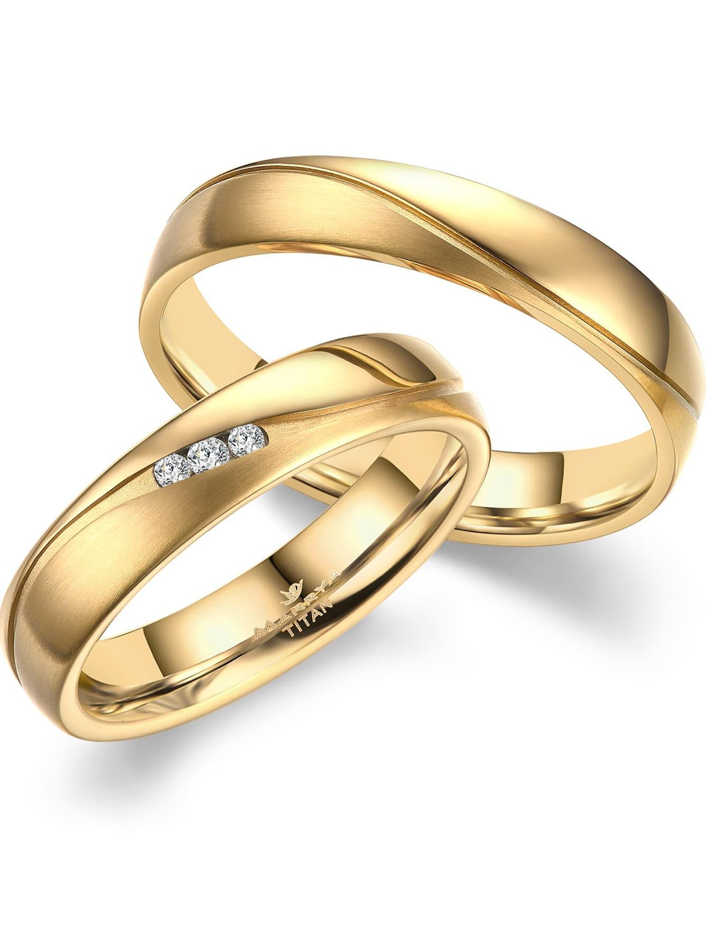 MARRYA Ring 'MARRYA TI-35 Ehering aus Titan' in Yellow: front