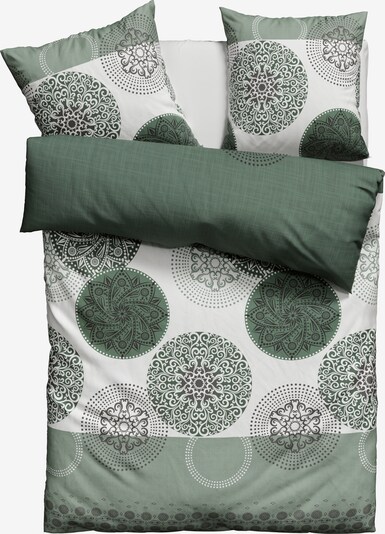 MY HOME Bettwäsche in grün / weiß, Produktansicht