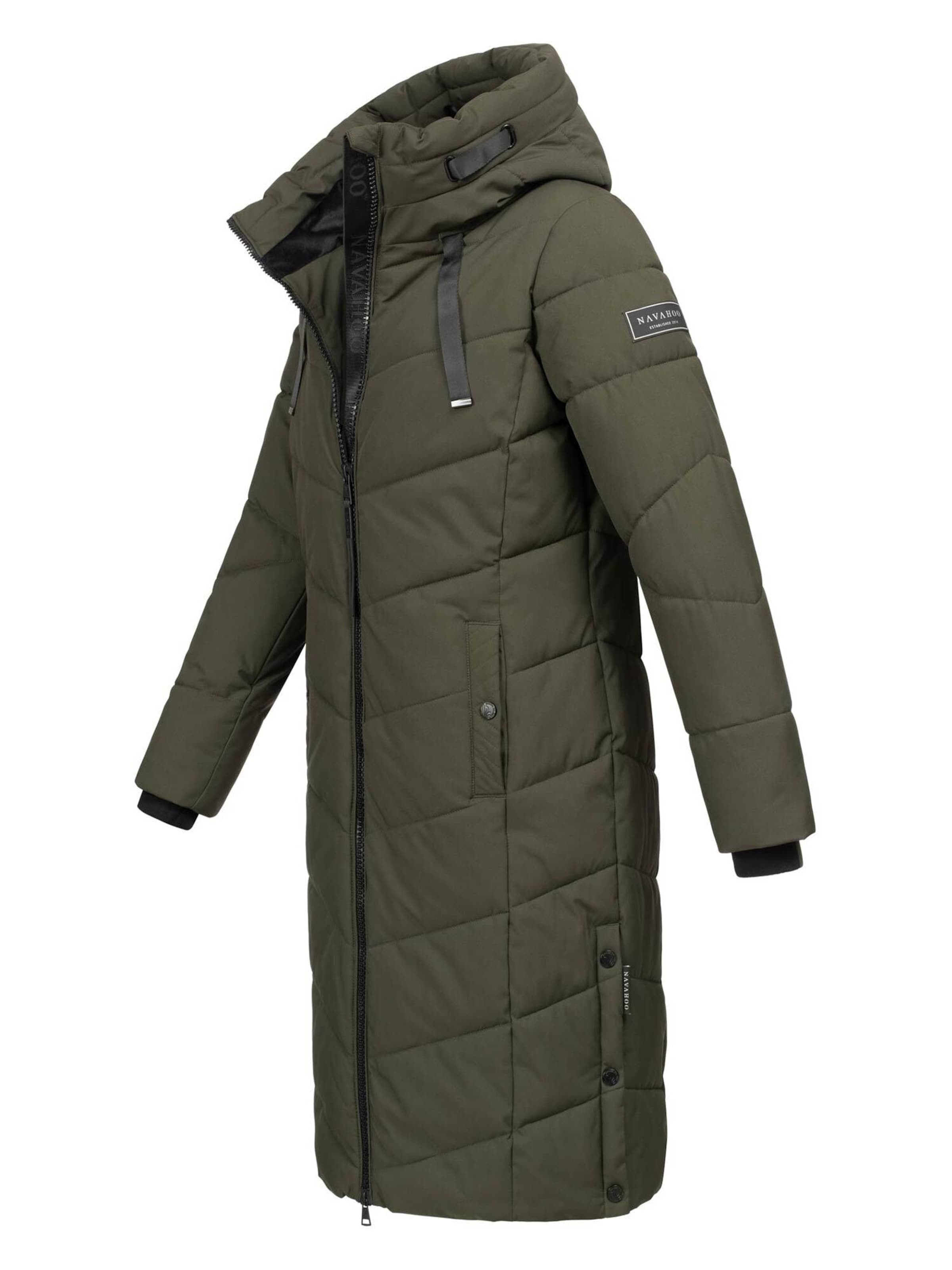 NAVAHOO Navahoo Schmatzibaer lange Damen Winter Steppjacke N009 ' ' in Grün