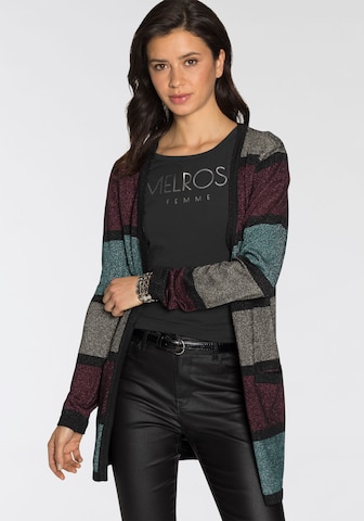 MELROSE Knit Cardigan in Black: front