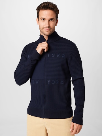 TOMMY HILFIGER Gebreid vest in Blauw: voorkant