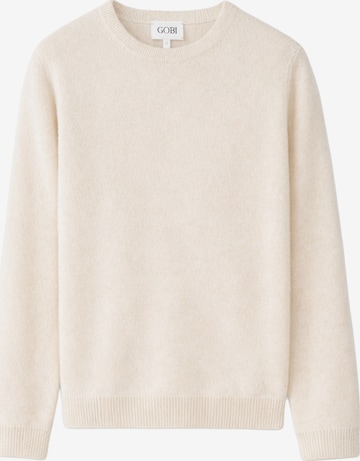 GOBI Cashmere Trui 'Women's Essential Cashmere Crewneck Sweater' in Wit: voorkant