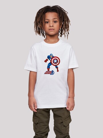 T-Shirt 'Marvel Avengers Captain America The First Avenger' F4NT4STIC en blanc : devant