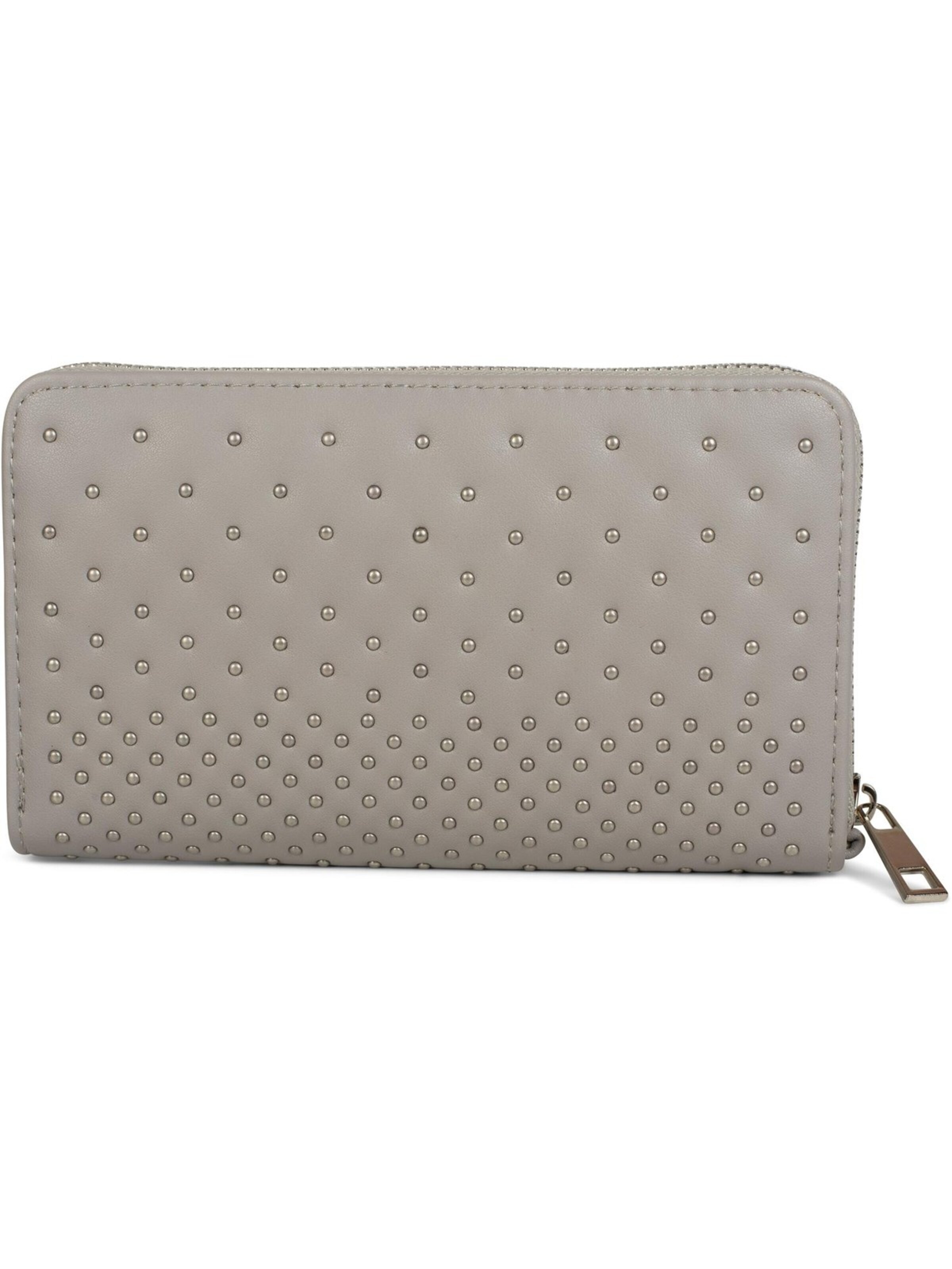styleBREAKER Wallet 'Geldbörse mit kleinen Kugelnieten' in Grey: front