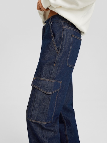 Bershka Loose fit Cargo jeans in Blue