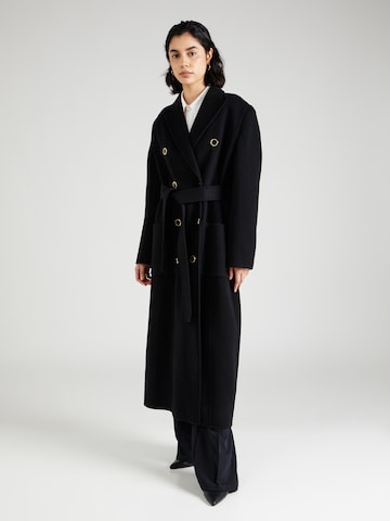 Elisabetta Franchi Ανοιξιάτικο και φθινοπωρινό παλτό σε μαύρο: μπροστά