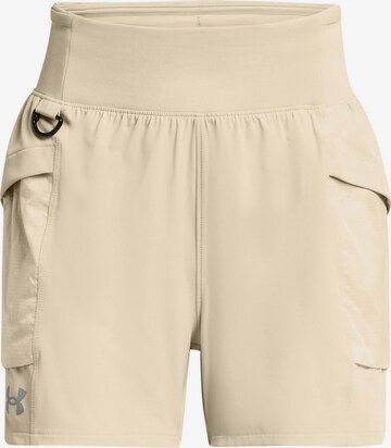 UNDER ARMOUR Regular Workout Pants 'Run Trail' in Beige: front