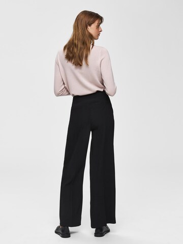 SELECTED FEMME Wide leg Pleat-Front Pants 'Tinni' in Black