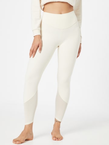 ADIDAS SPORTSWEAR Skinny Workout Pants in White: front