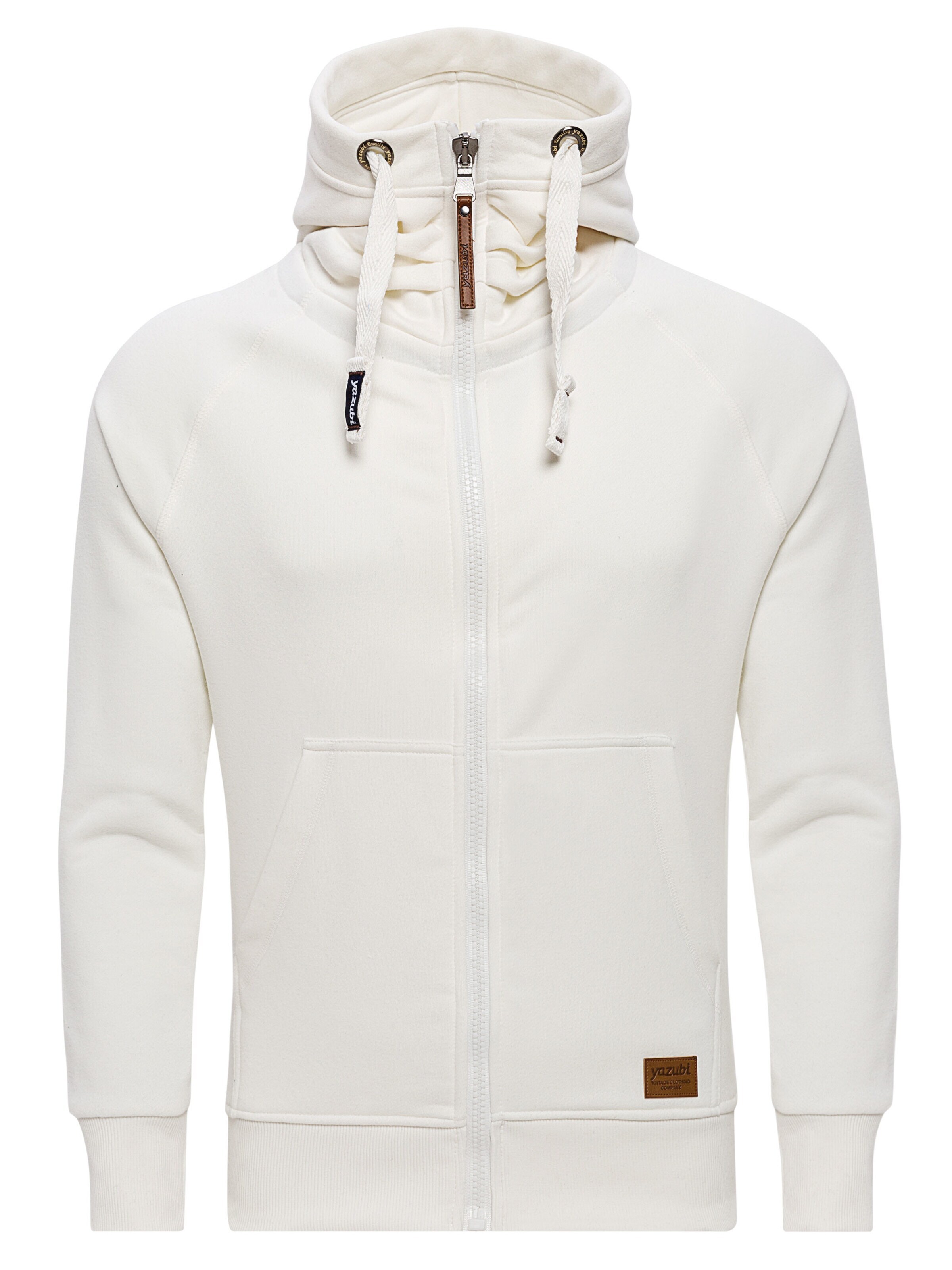 yazubi Zip-Up Hoodie 'Jacob' in White: front