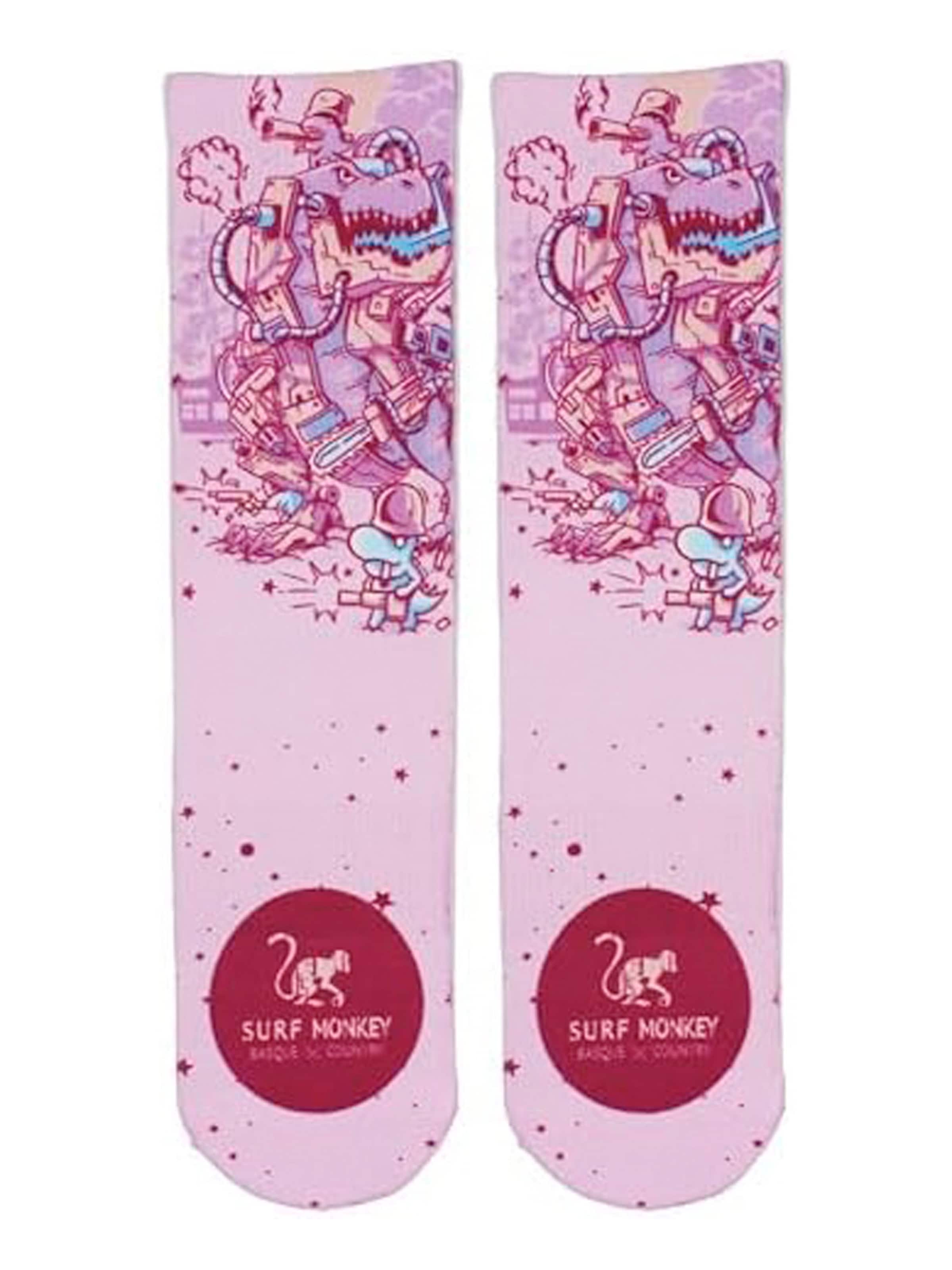 Calzino sportivo di Surf Monkey in rosa: frontale