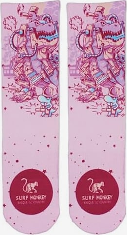 Surf Monkey Athletic Socks in Pink: front