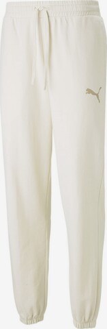 PUMA Tapered Pants in White: front