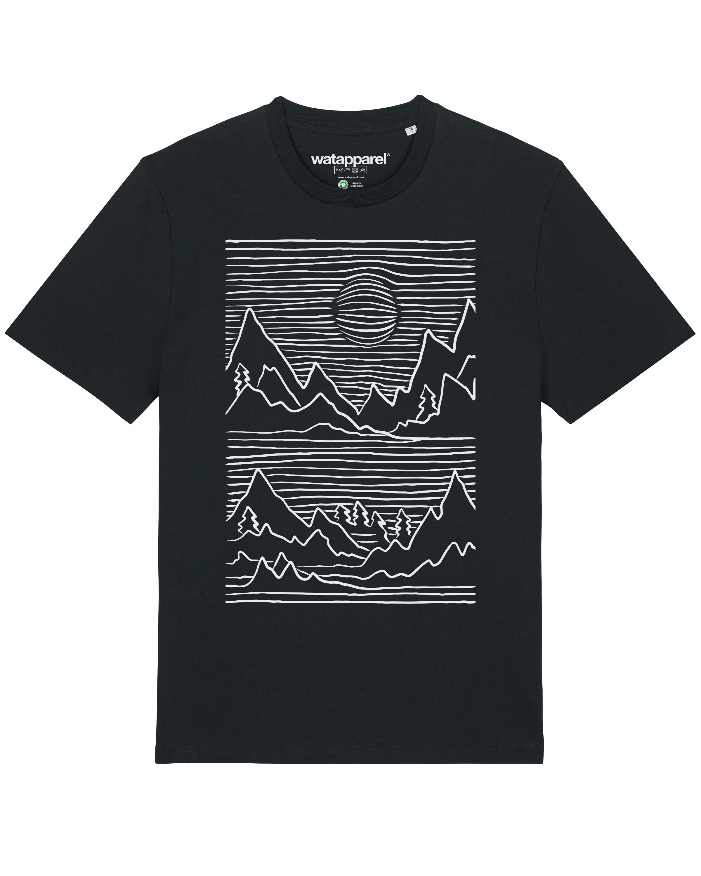 T-Shirt ' Mountains ' Watapparel en noir : devant