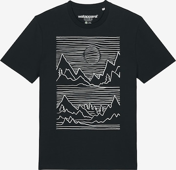 Watapparel T-Shirt ' Mountains ' in Schwarz: Vorderseite