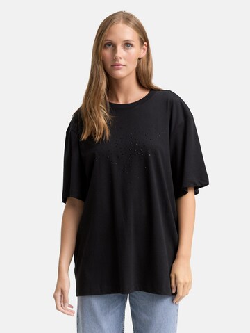 TOM TAILOR DENIM Shirt in Zwart: voorkant