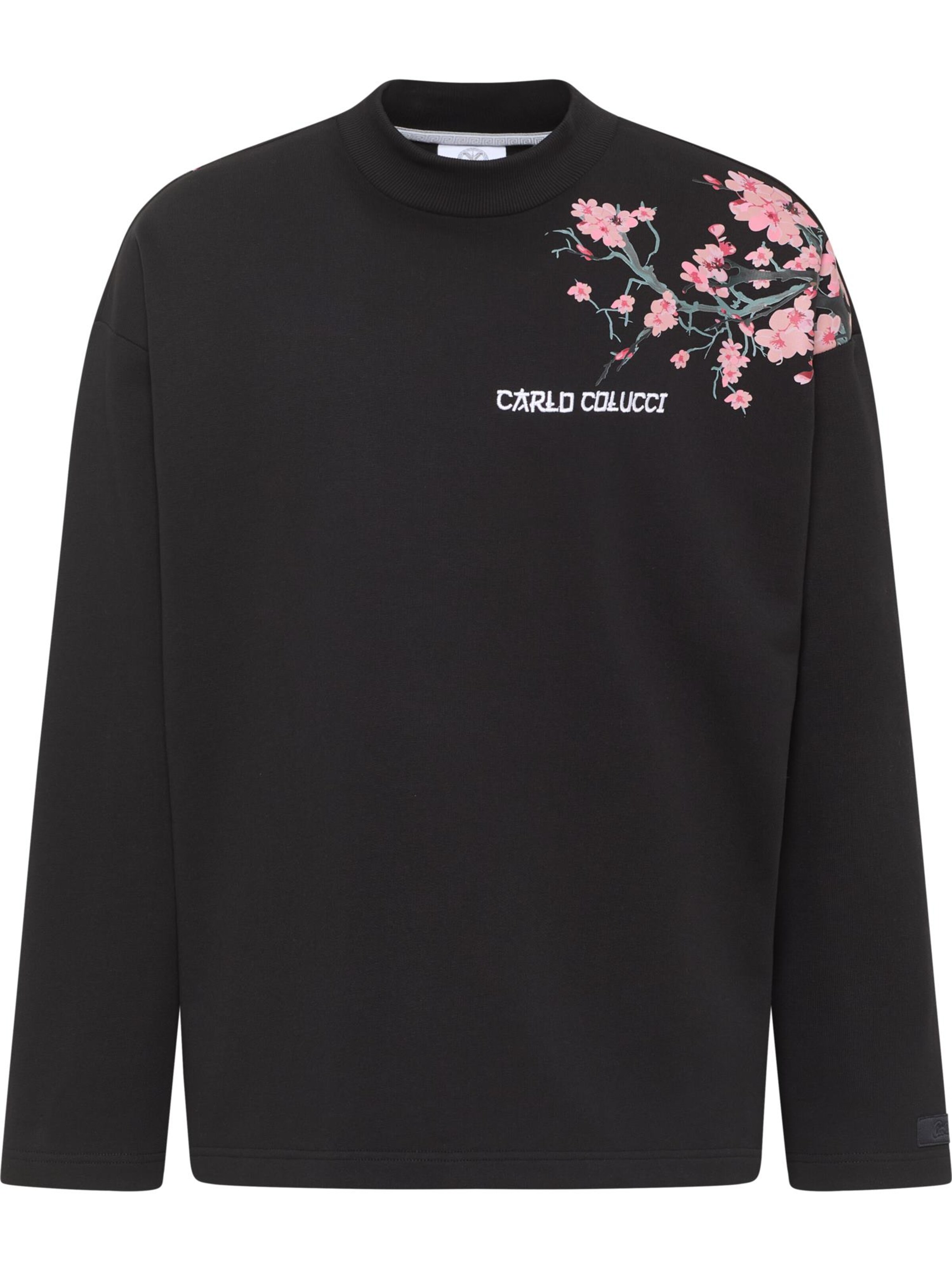 Carlo Colucci Sweatshirt 'Dragogna' in Zwart: voorkant