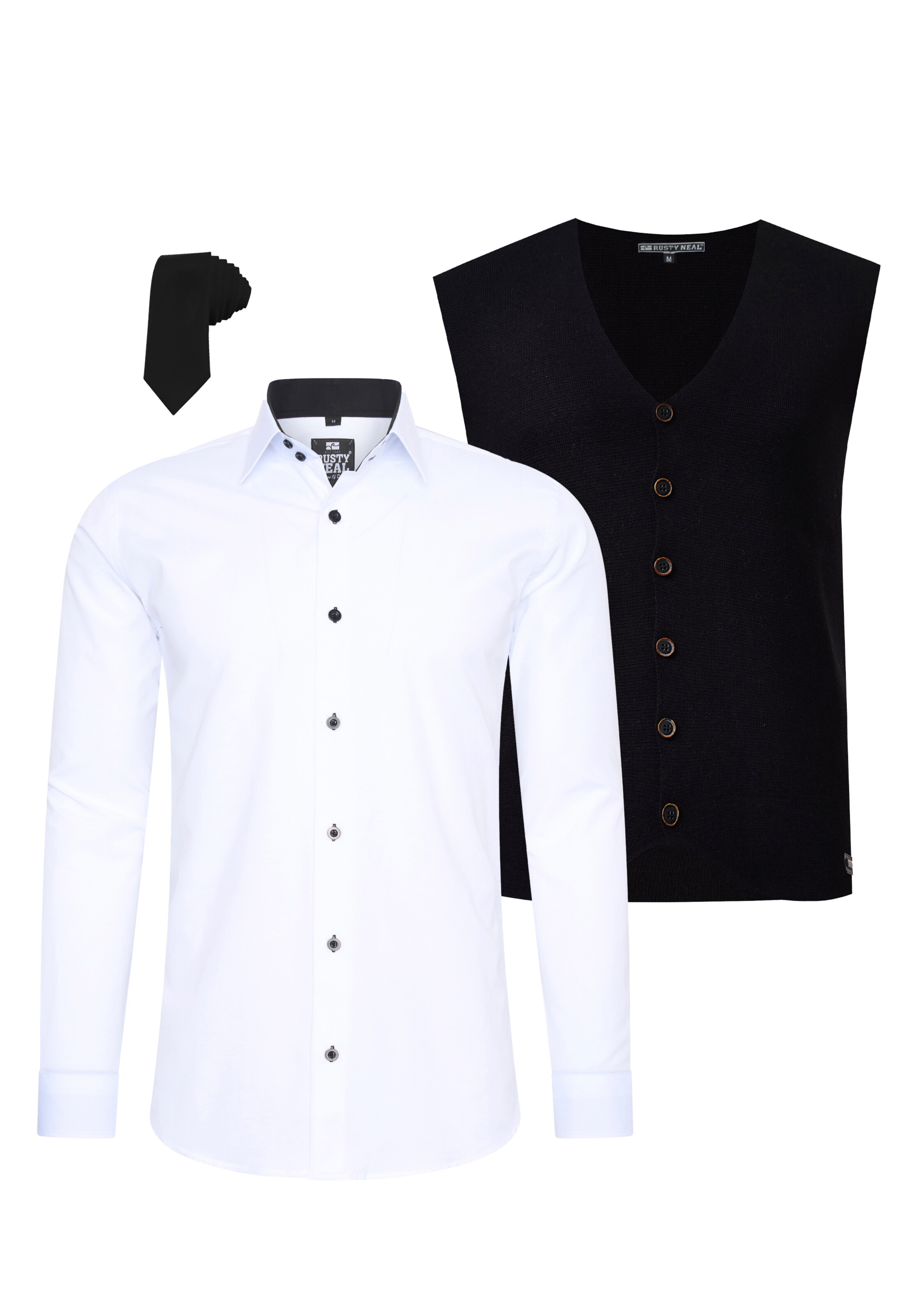 Rusty Neal Slim fit Overhemd in Wit: voorkant