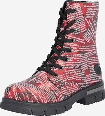 Rieker Šněrovací kozačky – červená: přední strana