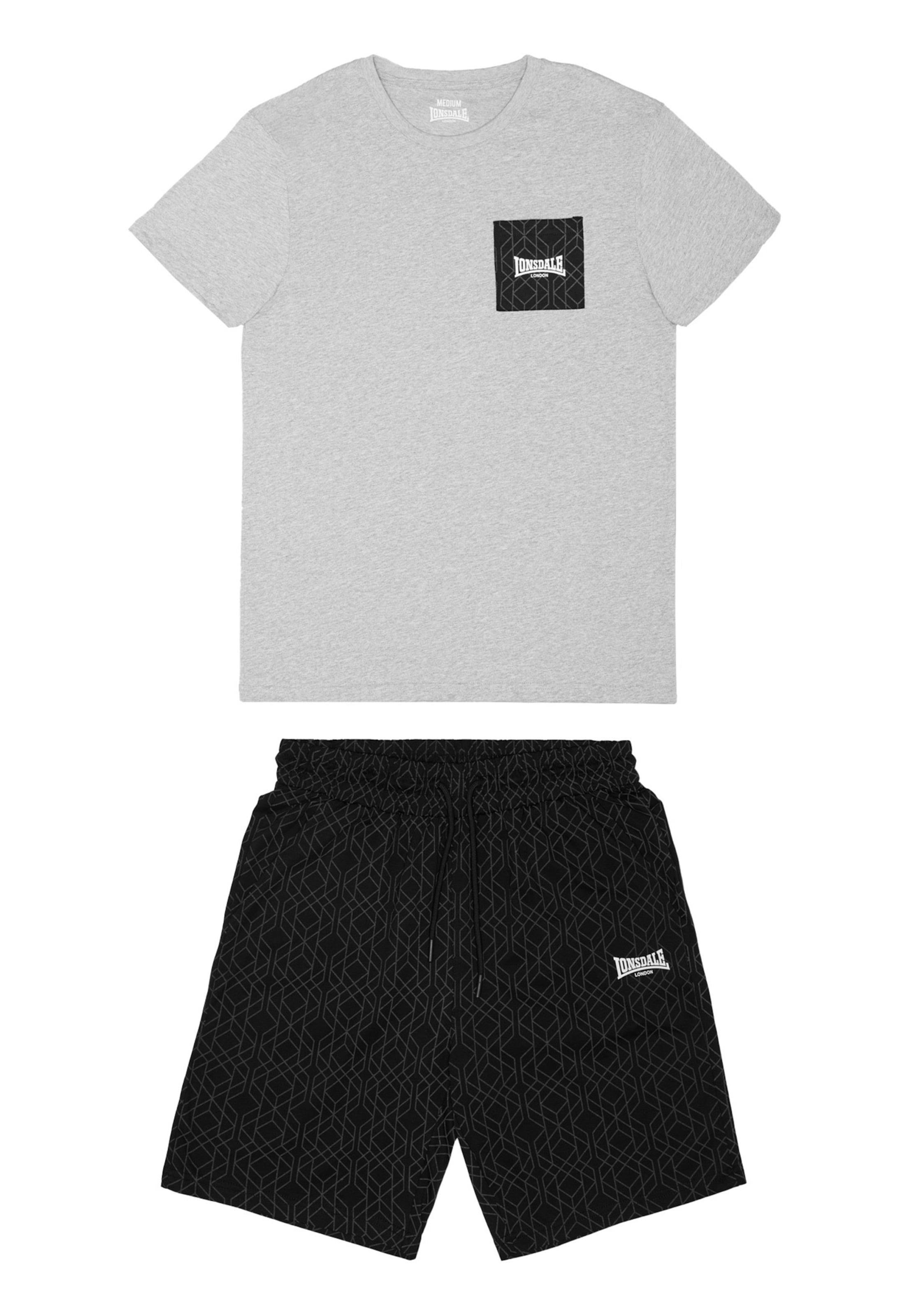LONSDALE Jogging ruhák 'Buston' - szürke: elől