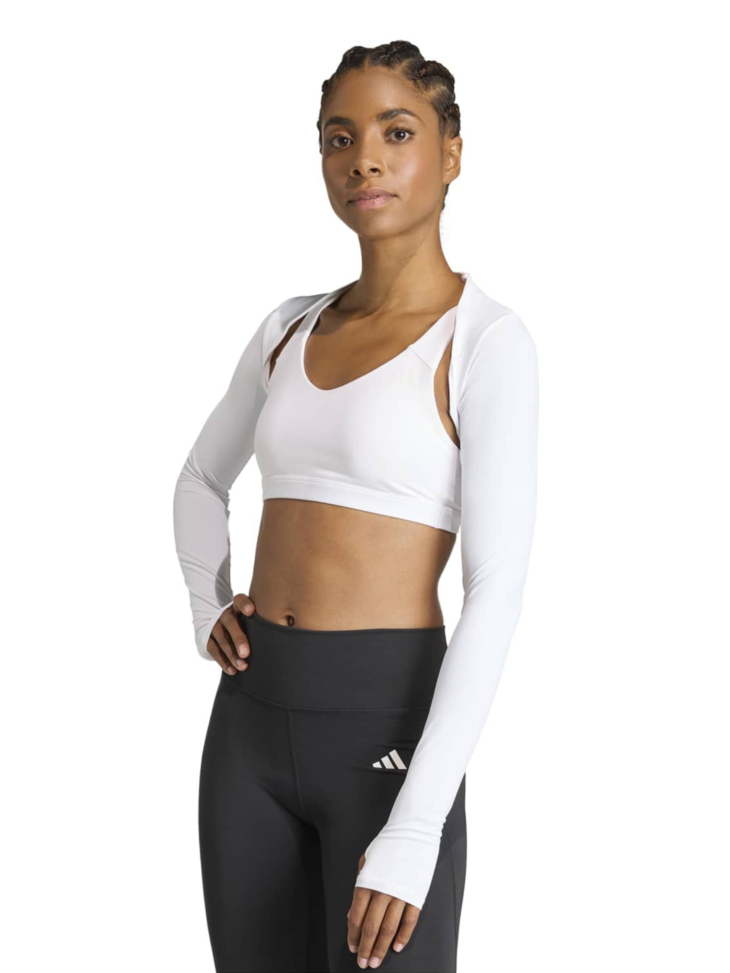 ADIDAS PERFORMANCE Functioneel shirt 'PWR ESS' in Wit: voorkant