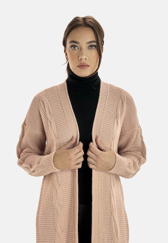 Elara Gebreid vest in Roze