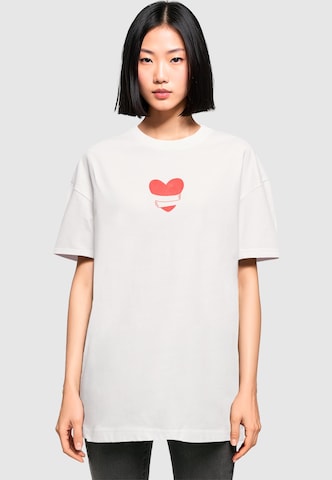 T-shirt oversize 'Hugs & Love - Heart' Merchcode en blanc : devant
