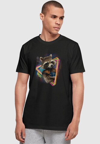 ABSOLUTE CULT T-Shirt 'Guardians Of The Galaxy Vol.2 - Neon Rocket' in Schwarz: predná strana