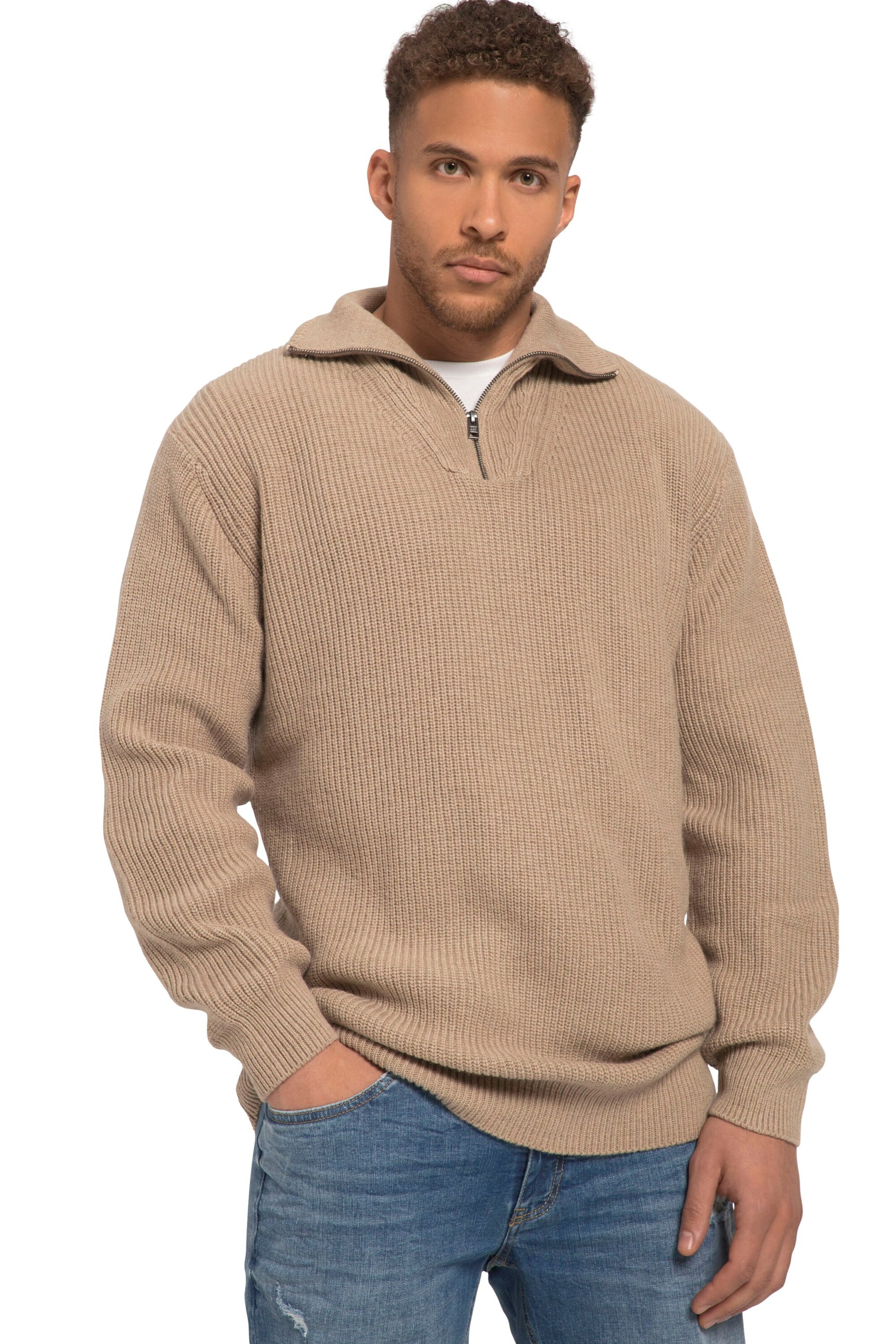 STHUGE Pullover in Beige: Vorderseite
