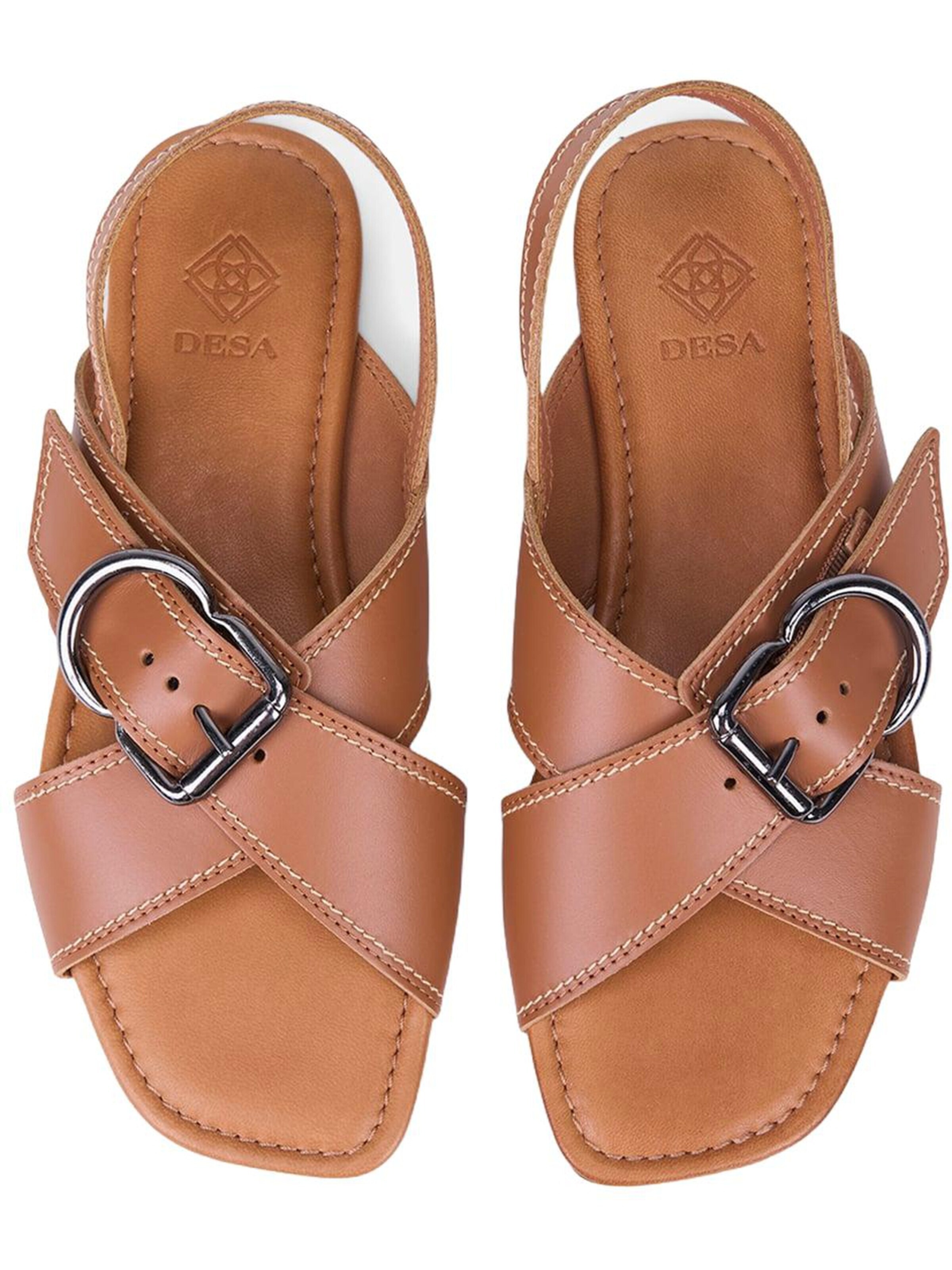 Desa Sandals 'Sandalen mit gekreuzten Riemen' in Brown