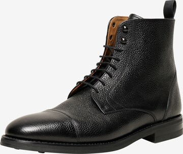 Henry Stevens Lace-Up Boots 'Winston CDB' in Black: front