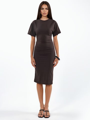 Busem Dress in Brown: front