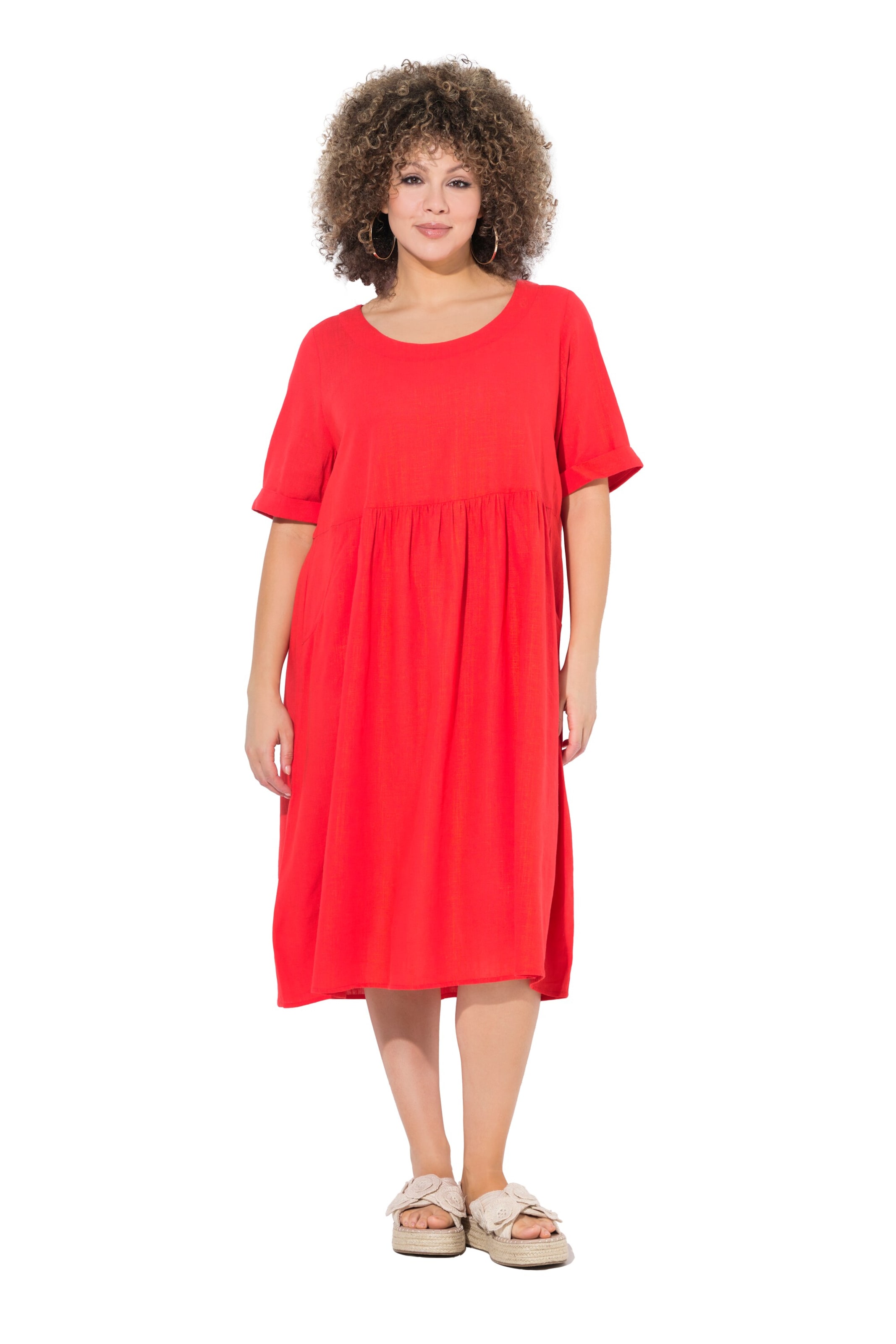 Ulla Popken Jurk in Rood: voorkant