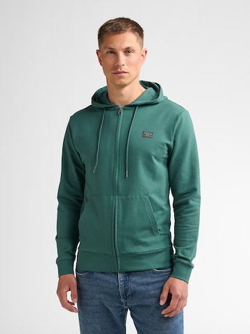 Petrol Industries - Sudadera con cremallera en verde: frente