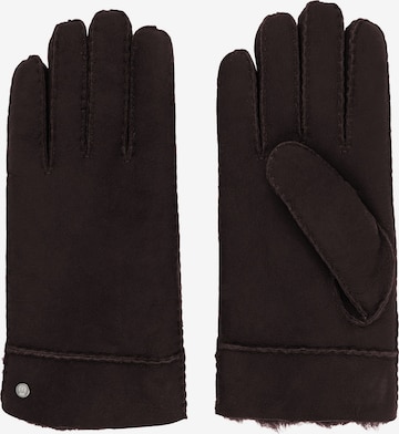 Roeckl Full Finger Gloves 'Silk Lamb' in Brown: front