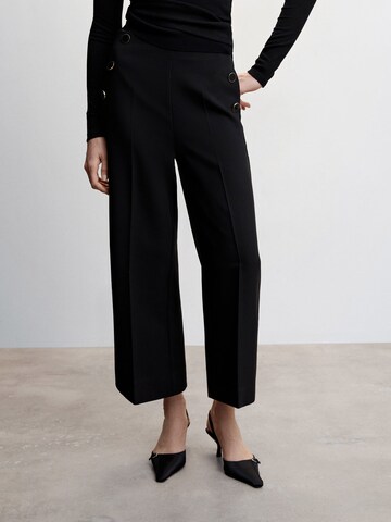 MANGO Regular Pleated Pants 'Dorado' in Black: front