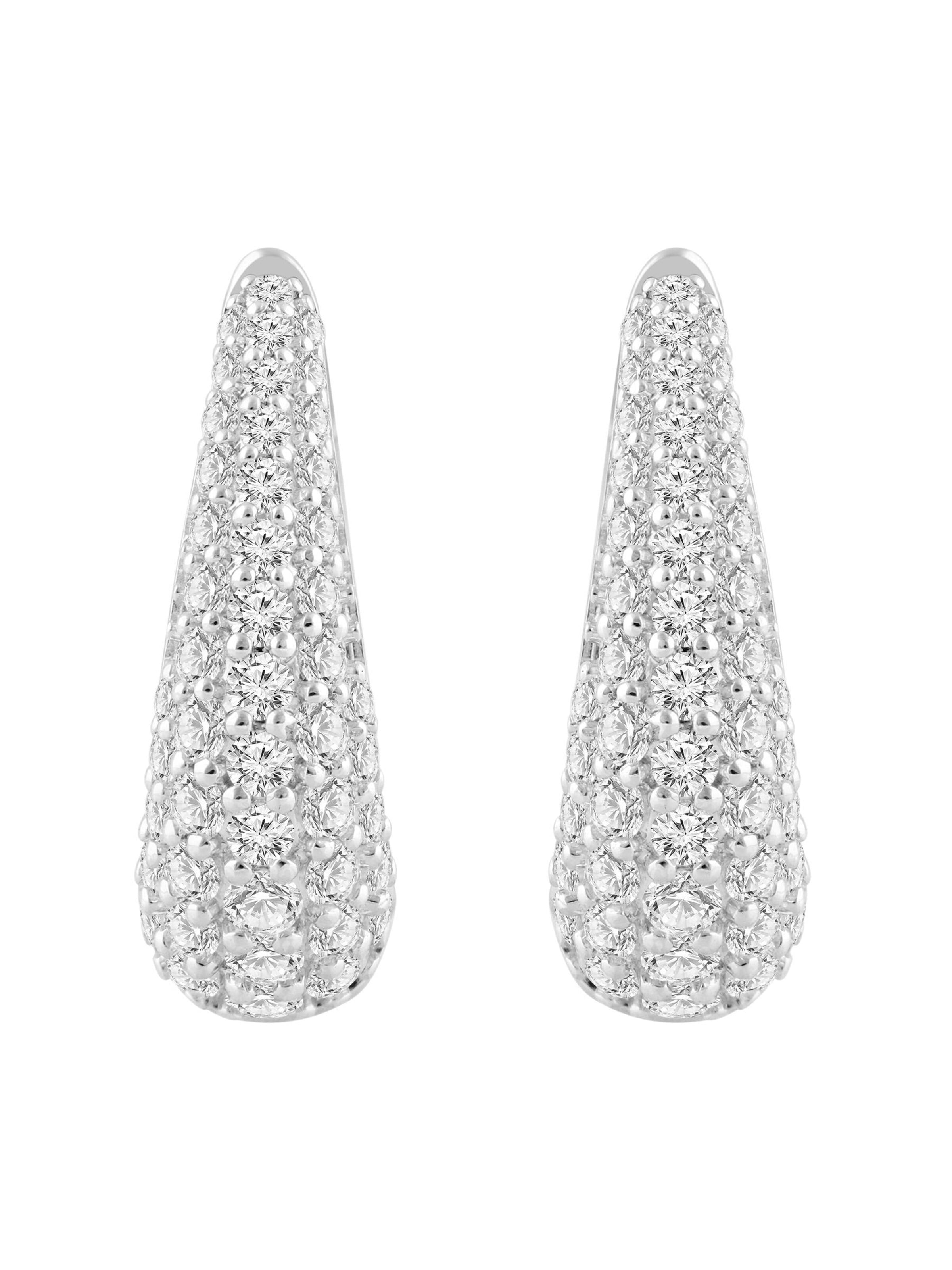 ETHISHER DIAMANTEN Ohrringe‌‌‌‌‌‌‌‌‌ in Silber: Vorderseite